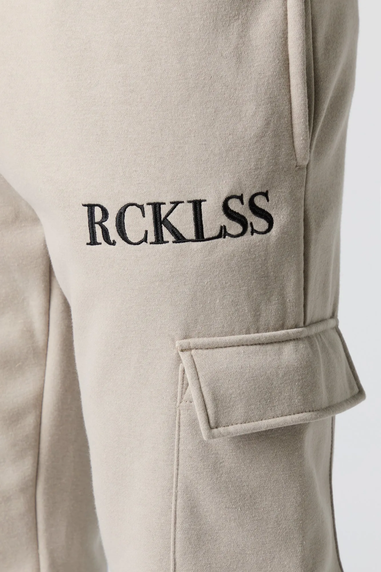 Embroidered Fleece Cargo Jogger sold by Urban Planet product image thumbnail 5