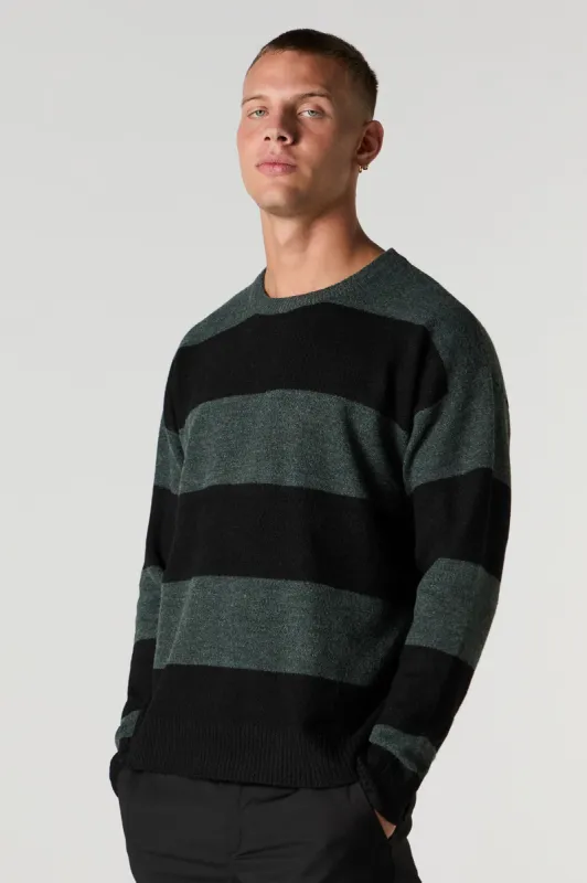 Mossy Wide Striped Relaxed Sweater sold by Urban Planet