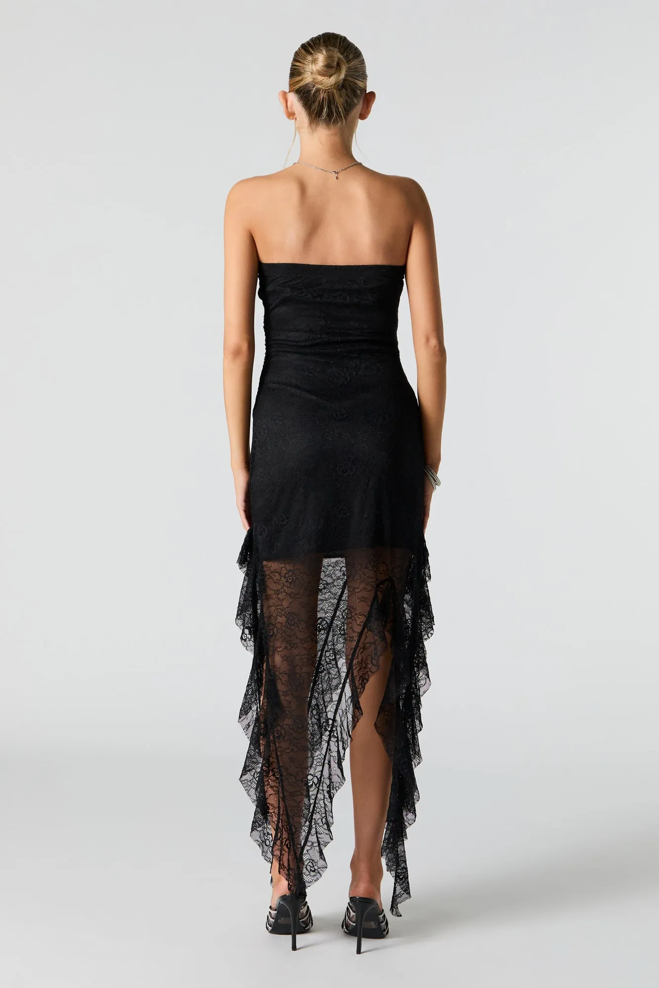 Floral Lace Asymmetrical Tube Dress sold by Urban Planet product image thumbnail 3