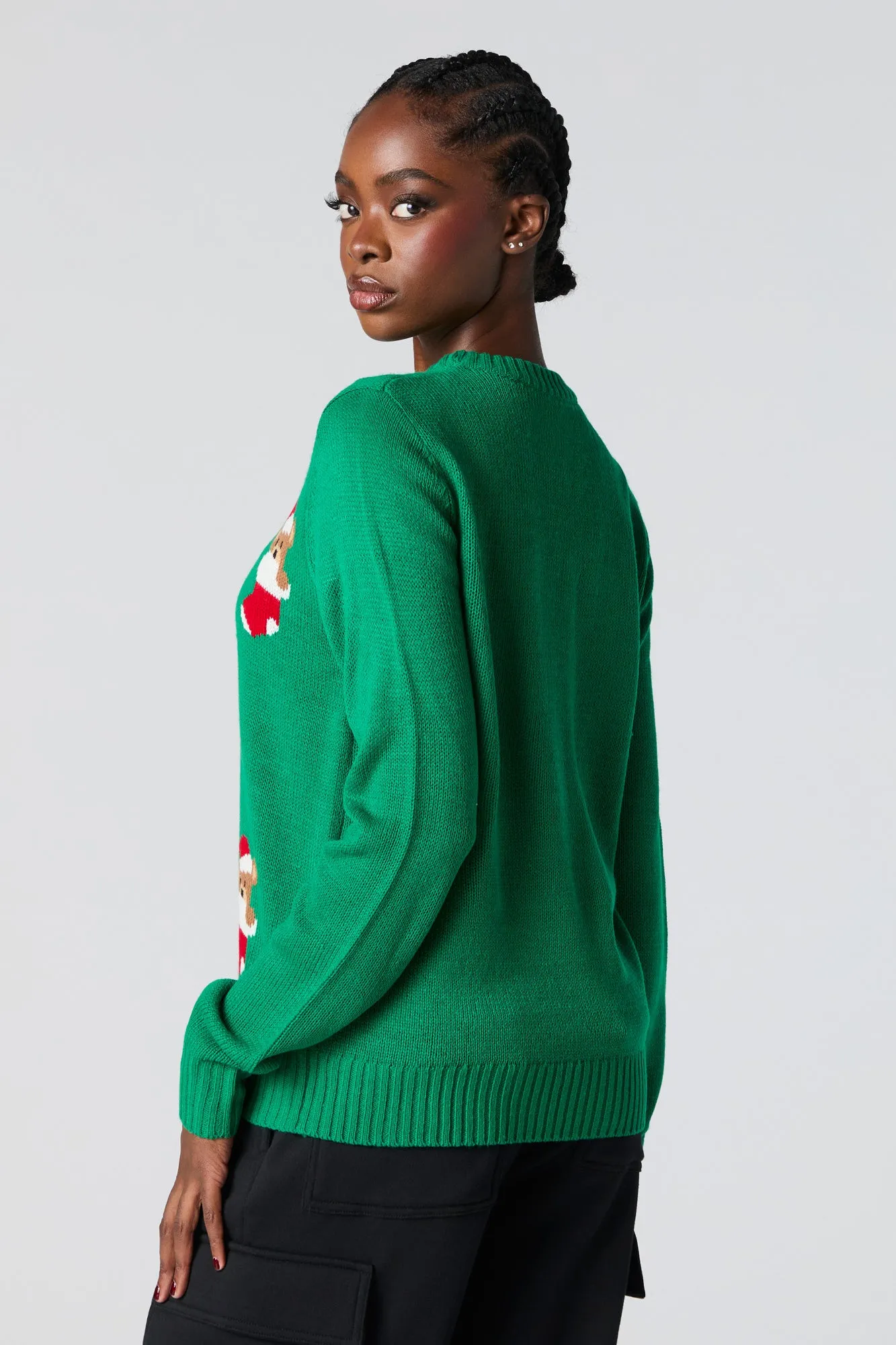 Teddy Stocking Jacquard Knit Christmas Sweater sold by Urban Planet product image thumbnail 2