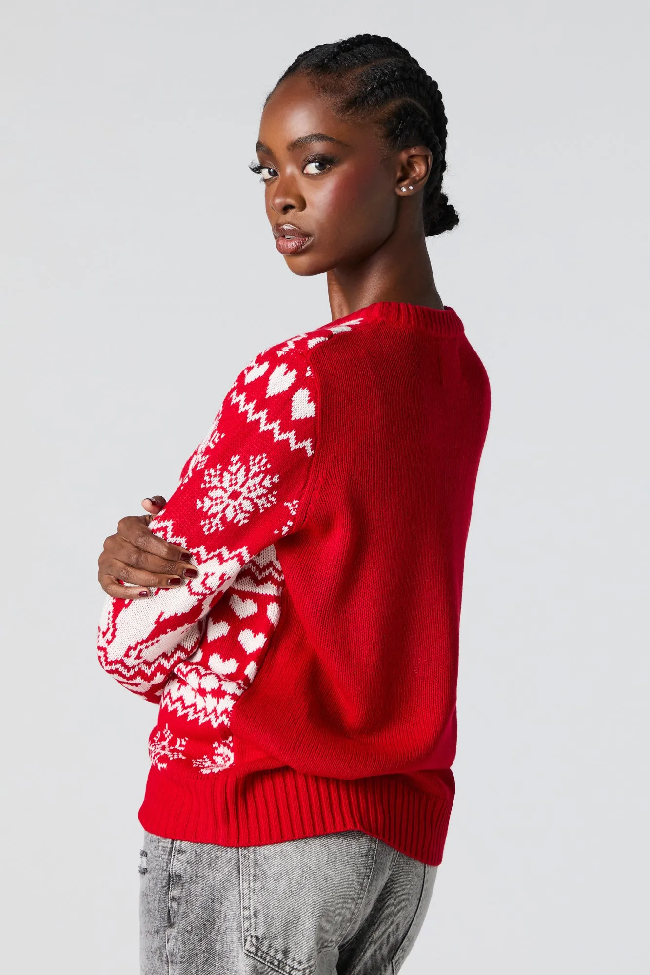 Reindeer Fairisle Jacquard Knit Christmas Sweater sold by Urban Planet product image thumbnail 2