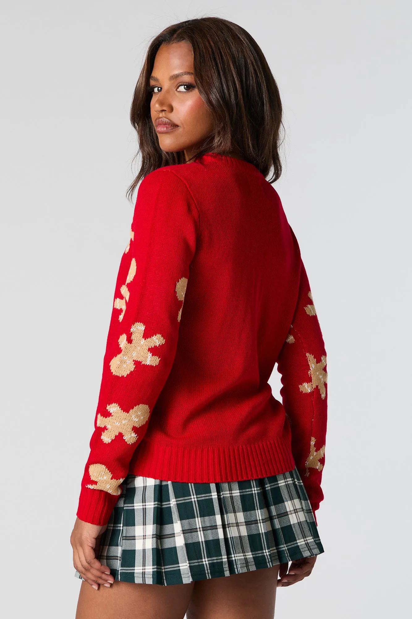 Chandail de Noël en tricot jacquard à imprimé Bonhomme de pain d'épice sold by Urban Planet product image thumbnail 2