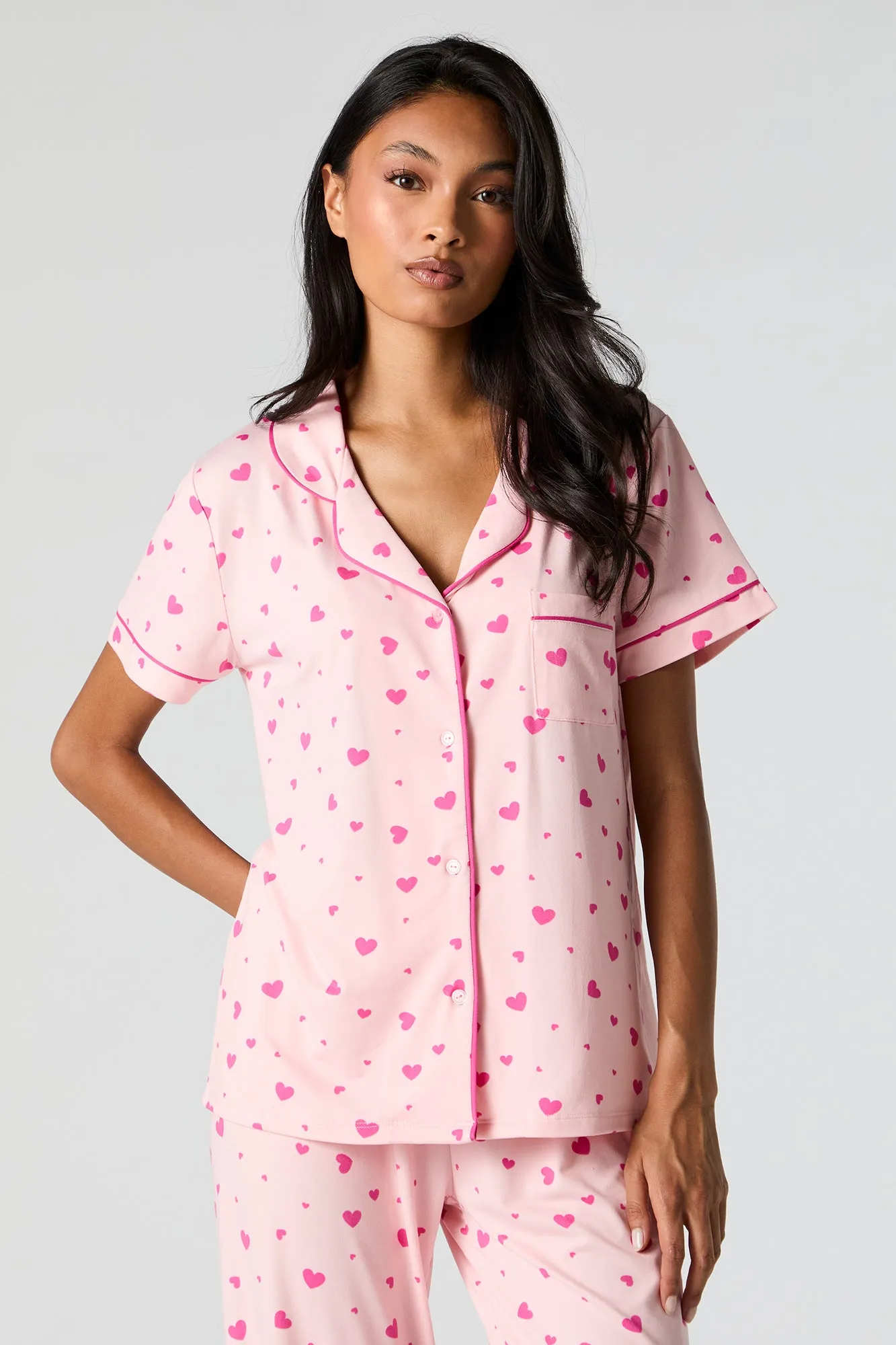 Button-Up Top and Pant 2 Piece Pajama Set sold by Urban Planet product image thumbnail 5