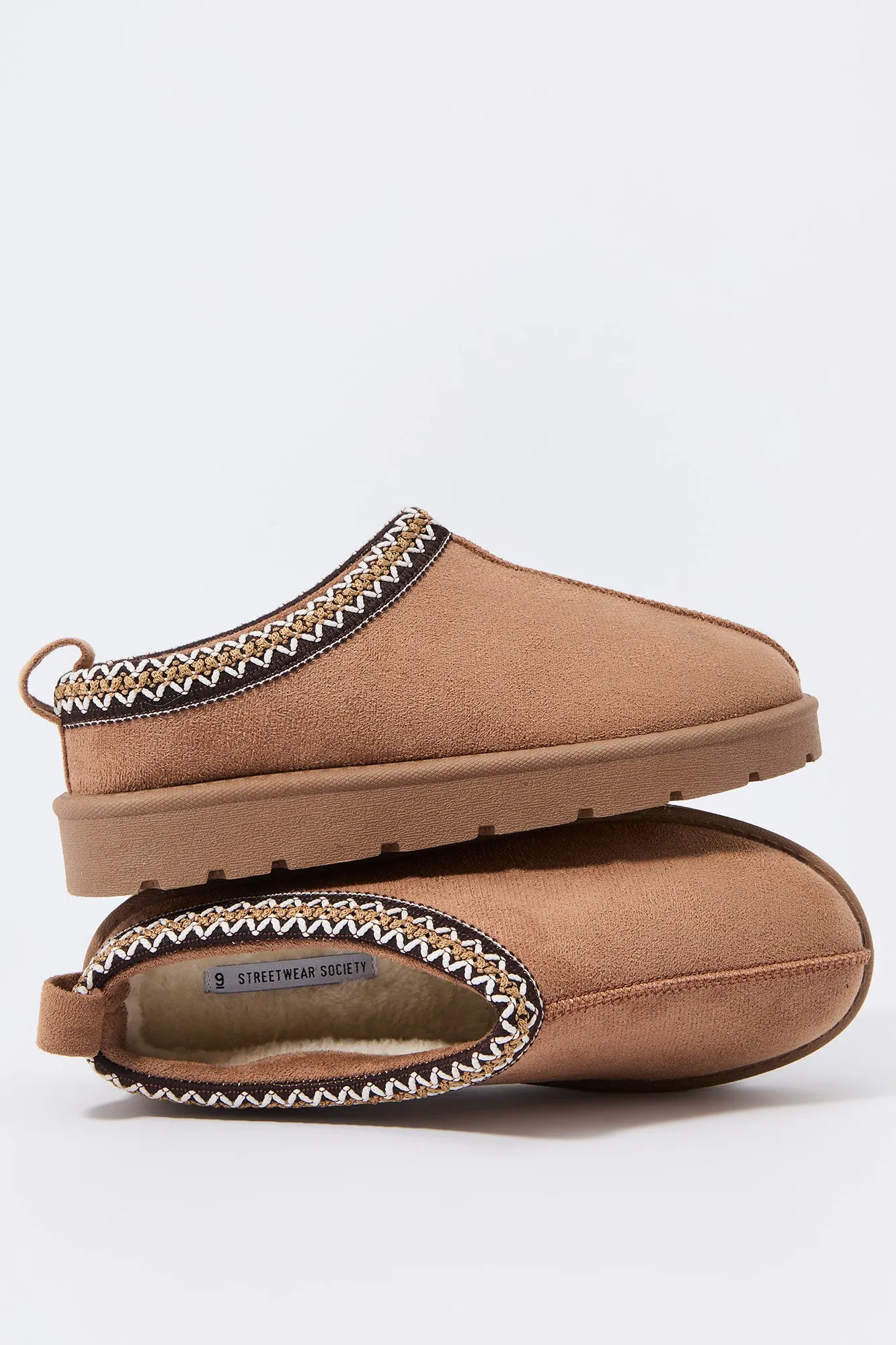 Embroidered Suede Slipper Booties sold by Urban Planet