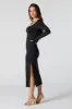 Contour Long Sleeve Slit Midi Dress sold by Urban Planet