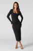 Contour Long Sleeve Slit Midi Dress sold by Urban Planet