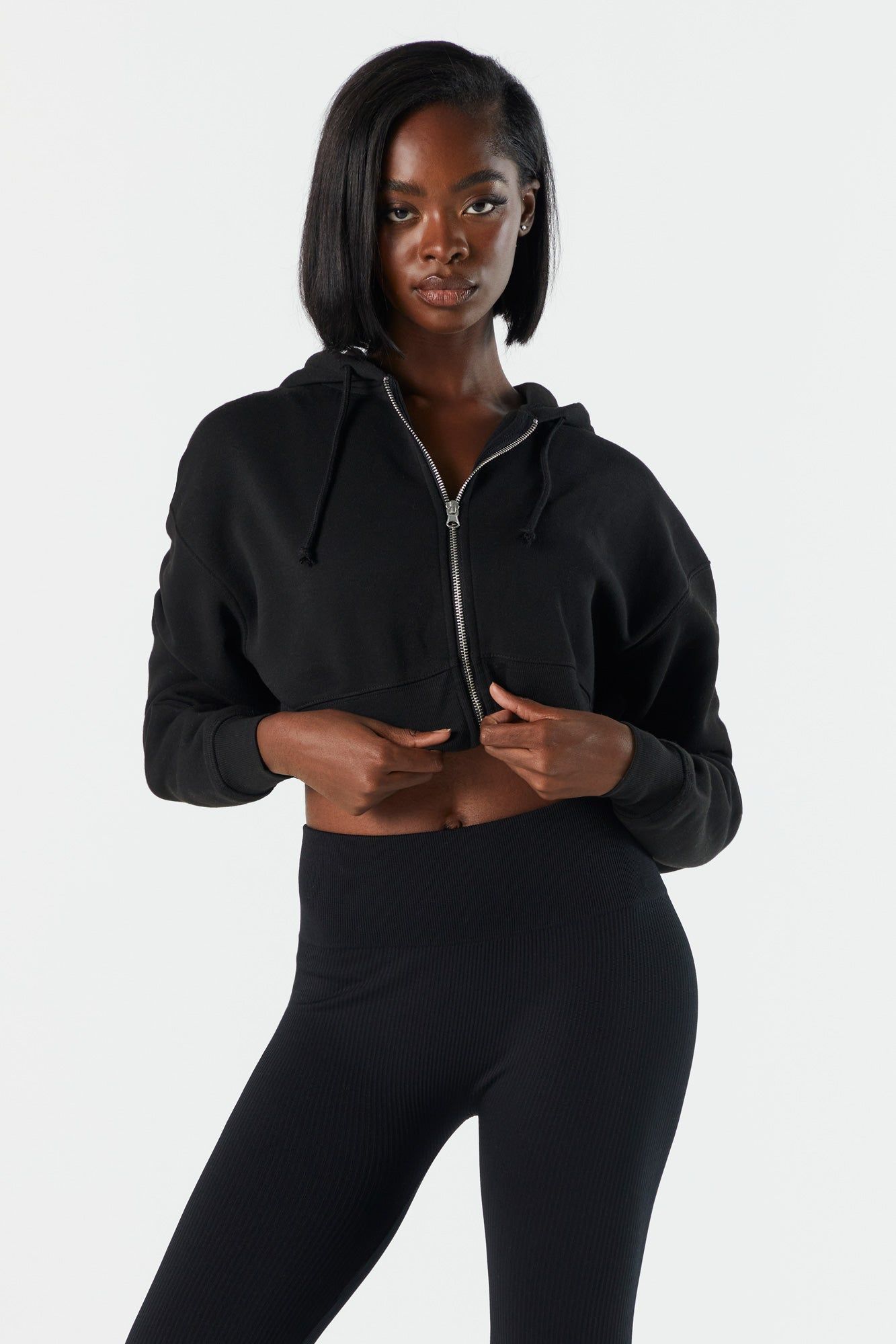 Cropped Fleece Hoodie sold by Urban Planet product image thumbnail 2