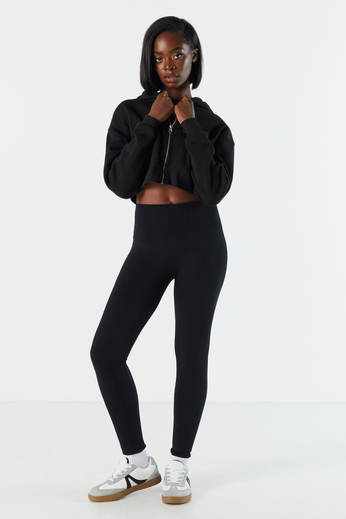 Cropped Fleece Hoodie sold by Urban Planet product image thumbnail 4