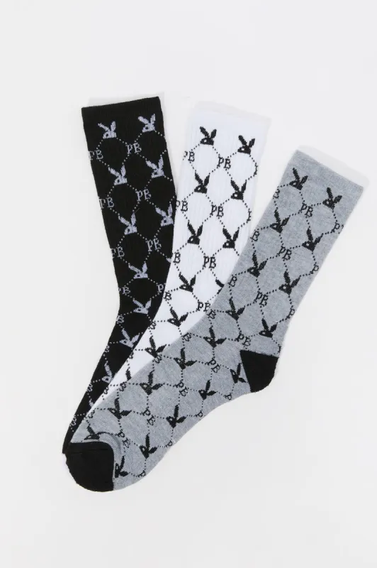 Socquettes à imprimé diamant Playboy (paquet de 3) sold by Urban Planet