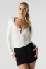 Ribbed Keyhole Long Sleeve Bodysuit sold by Urban Planet