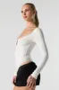 Ribbed Keyhole Long Sleeve Bodysuit sold by Urban Planet