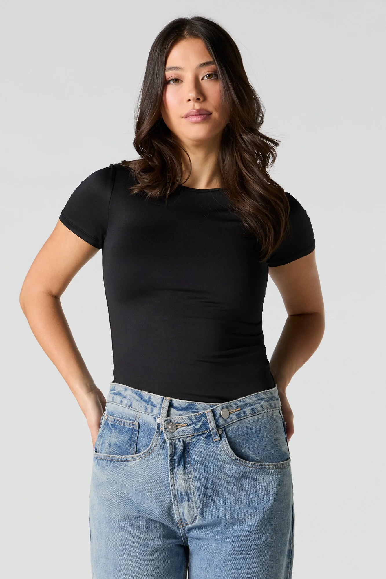 Maillot profilé à manches courtes avec encolure arrondie sold by Urban Planet product image thumbnail 5