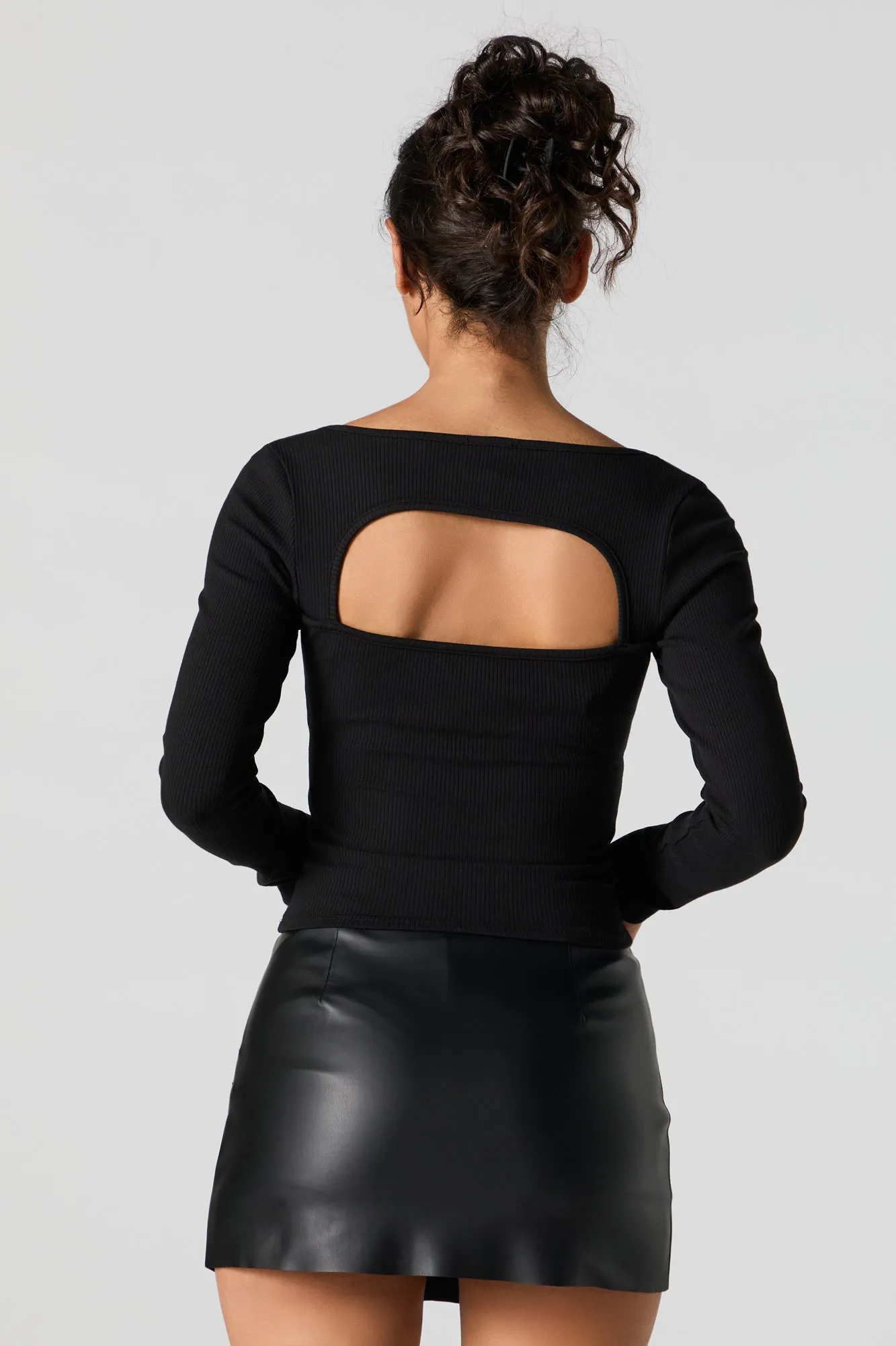 Ribbed Sweetheart Long Sleeve Top sold by Urban Planet product image thumbnail 5
