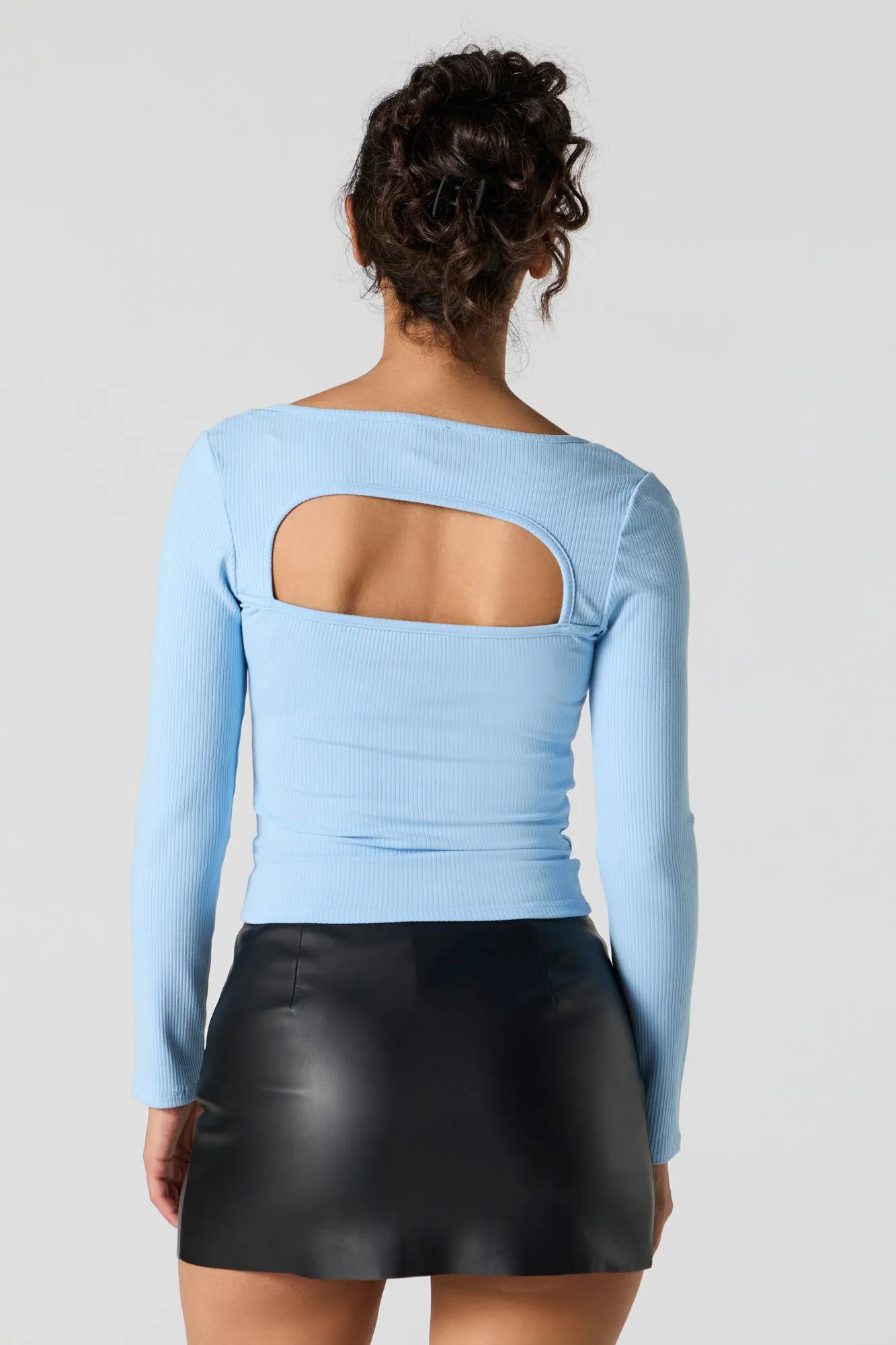 Ribbed Sweetheart Long Sleeve Top sold by Urban Planet product image thumbnail 2