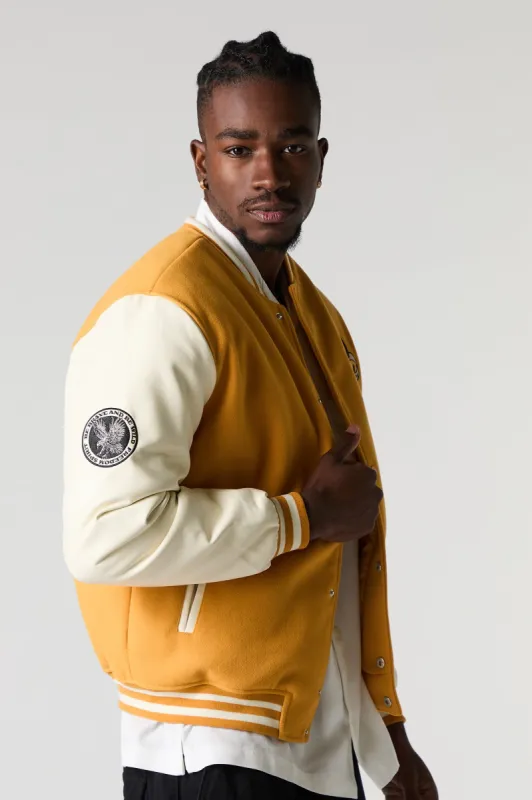 Rodeo Embroidered Fleece Varsity Jacket sold by Urban Planet
