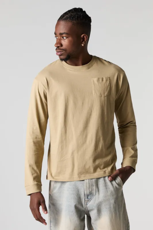 Chest Pocket Long Sleeve Top sold by Urban Planet