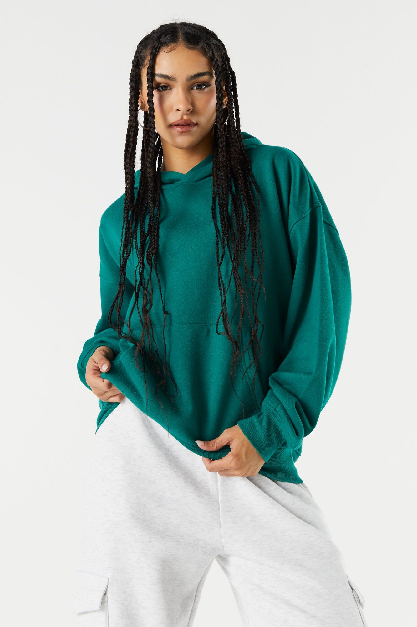 Haut surdimensionné à capuchon en molleton colore sold by Urban Planet product image thumbnail 4