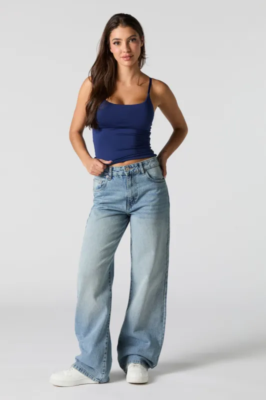 Medium Wash High Rise Wide Leg Jean sold by Urban Planet