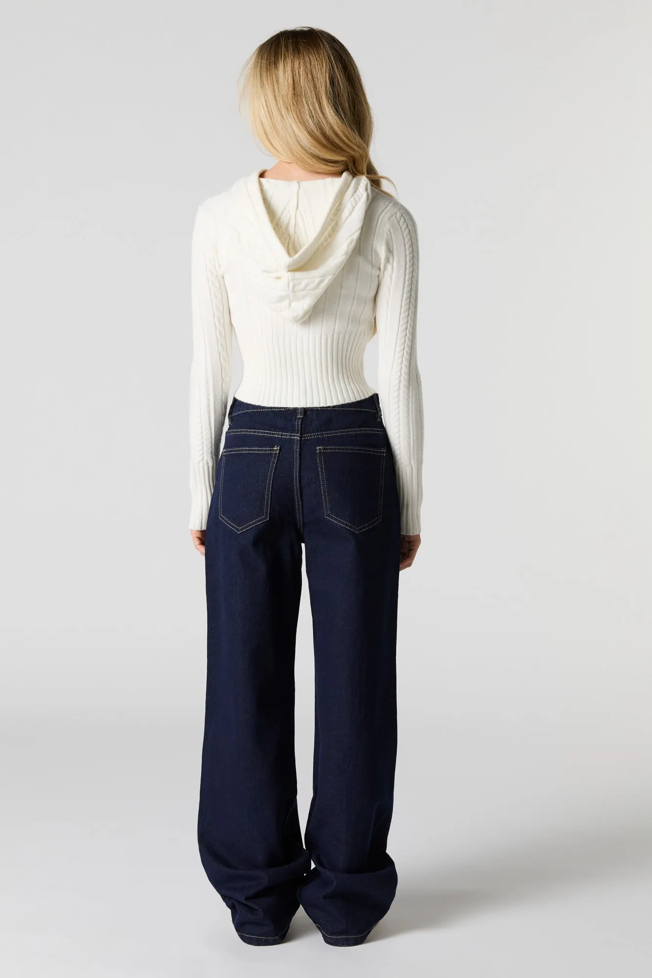 Dark Wash High Rise Wide Leg Jean sold by Urban Planet product image thumbnail 3