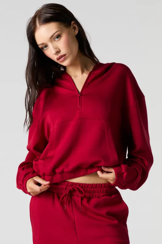 Active Quarter Zip Cinched Fleece Hoodie sold by Urban Planet