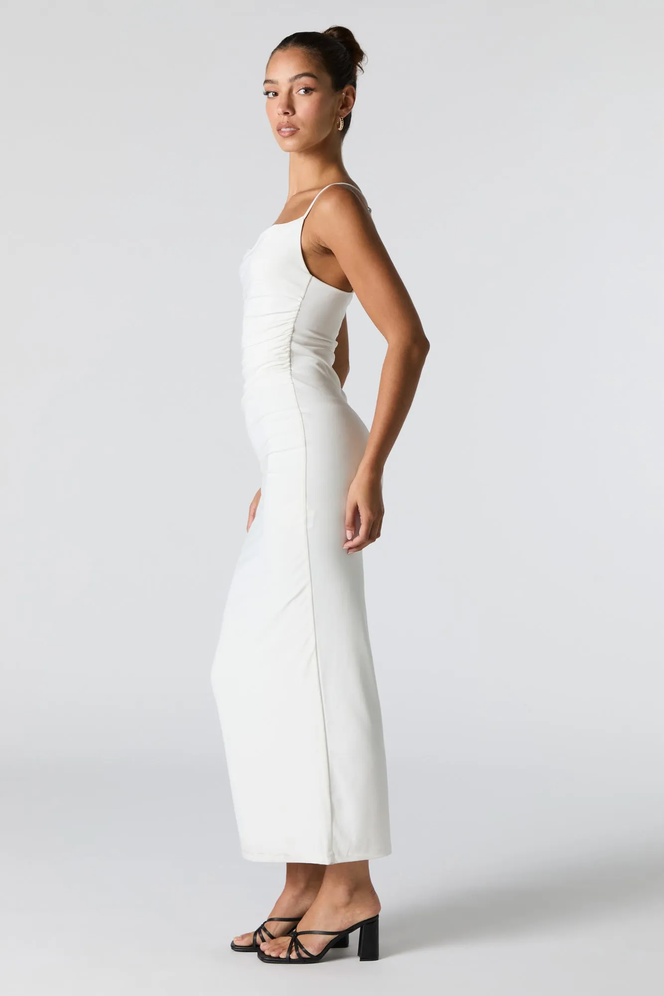 Ruched Cowl Neck Slit Back Maxi Dress sold by Urban Planet product image thumbnail 5