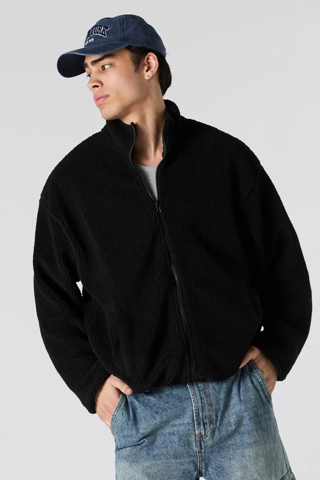 Sherpa Zip-Up Jacket sold by Urban Planet product image thumbnail 4