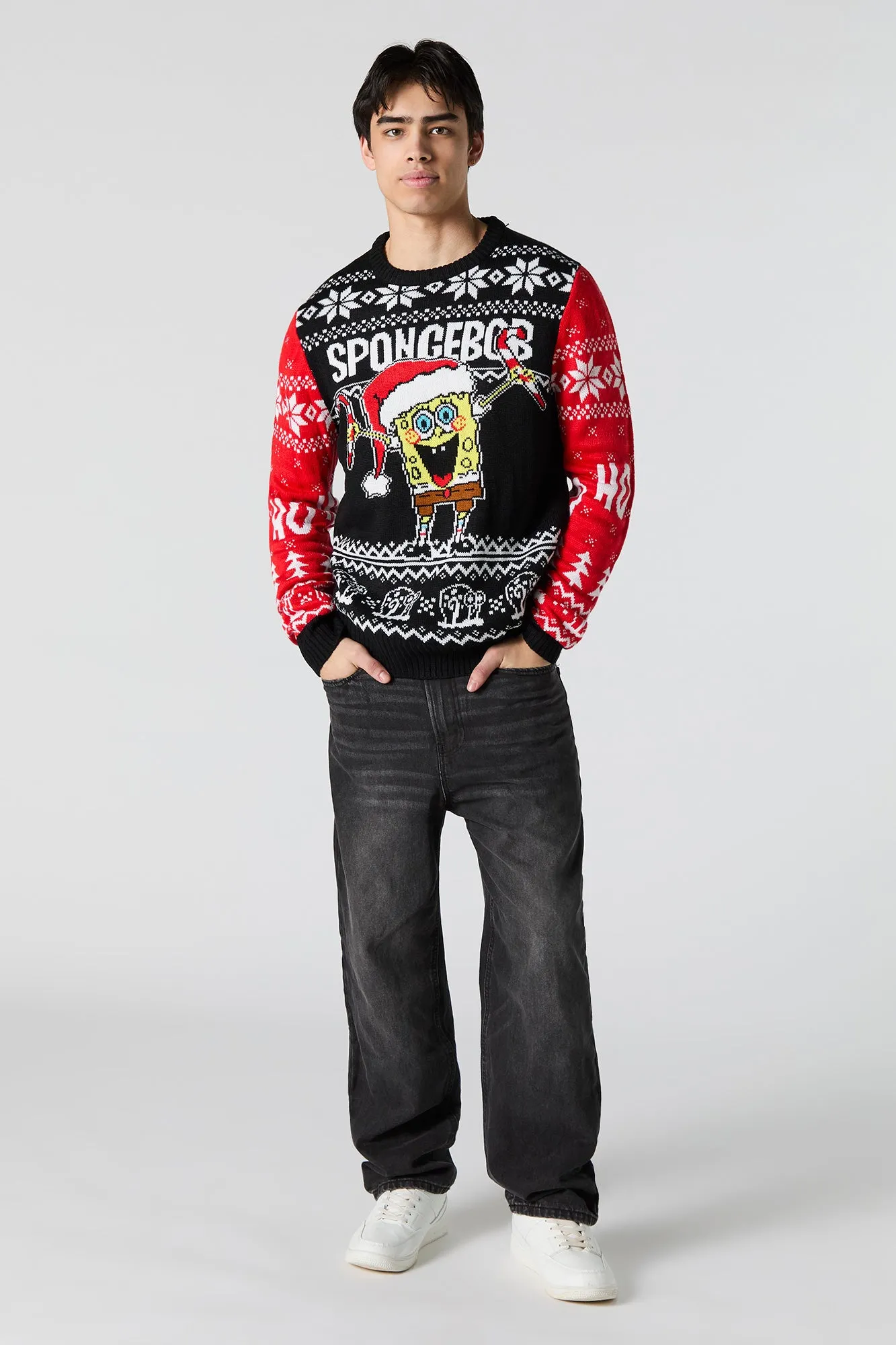 Chandail de Noël en tricot jacquard SpongeBob sold by Urban Planet product image thumbnail 3