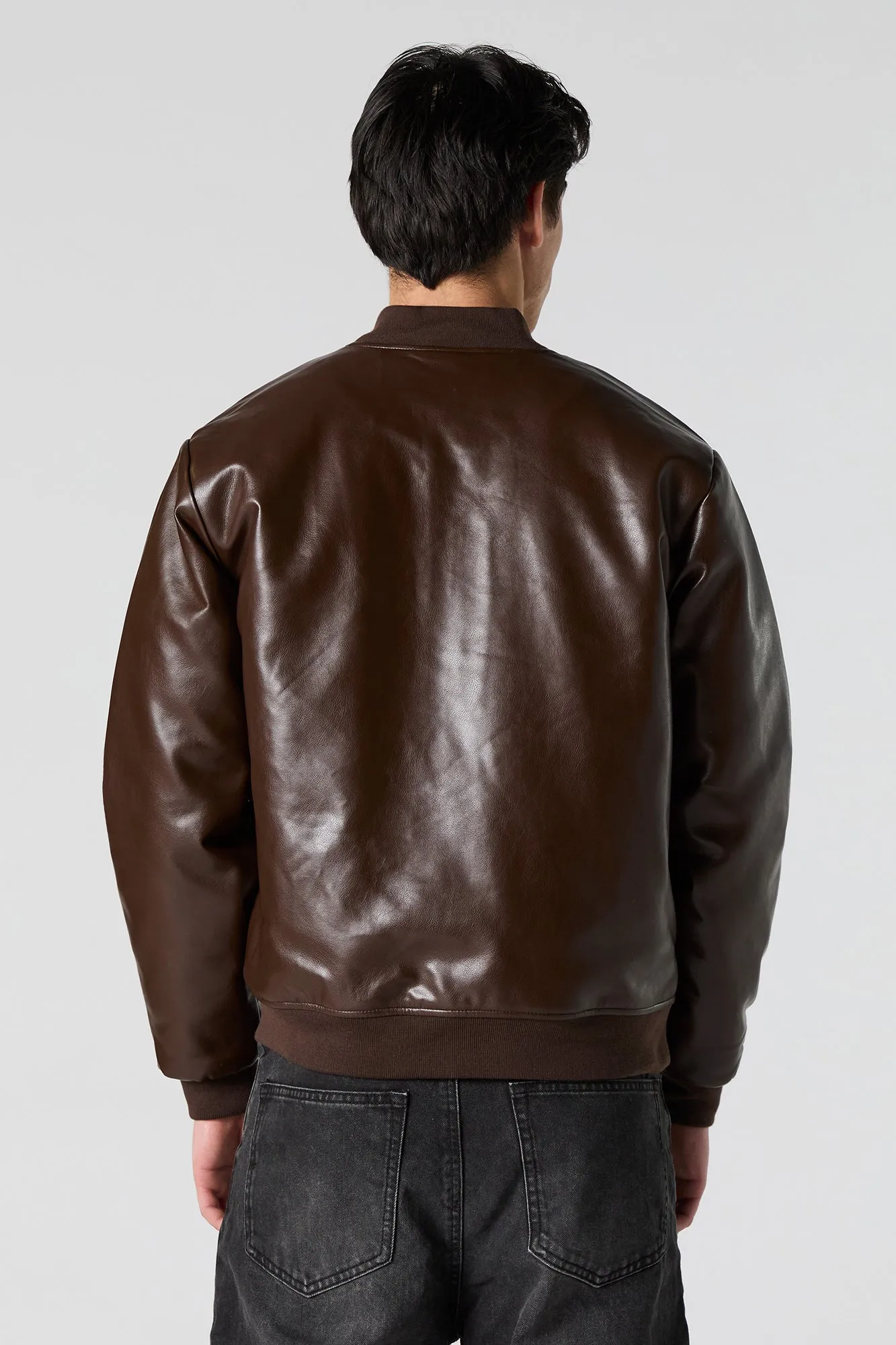 Faux Leather Bomber Jacket sold by Urban Planet product image thumbnail 2