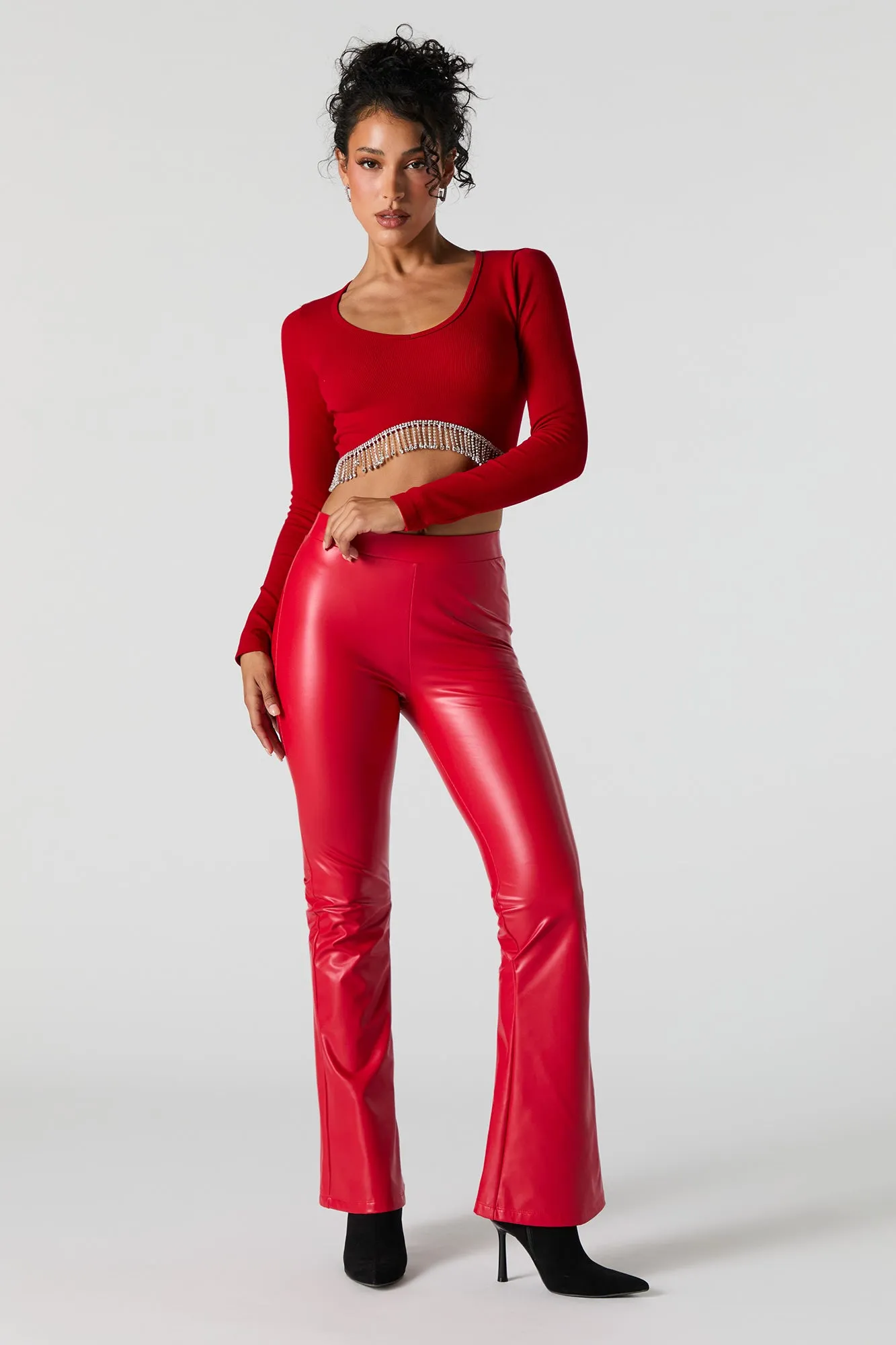 Legging à jambe évasée en similicuir sold by Urban Planet product image thumbnail 4