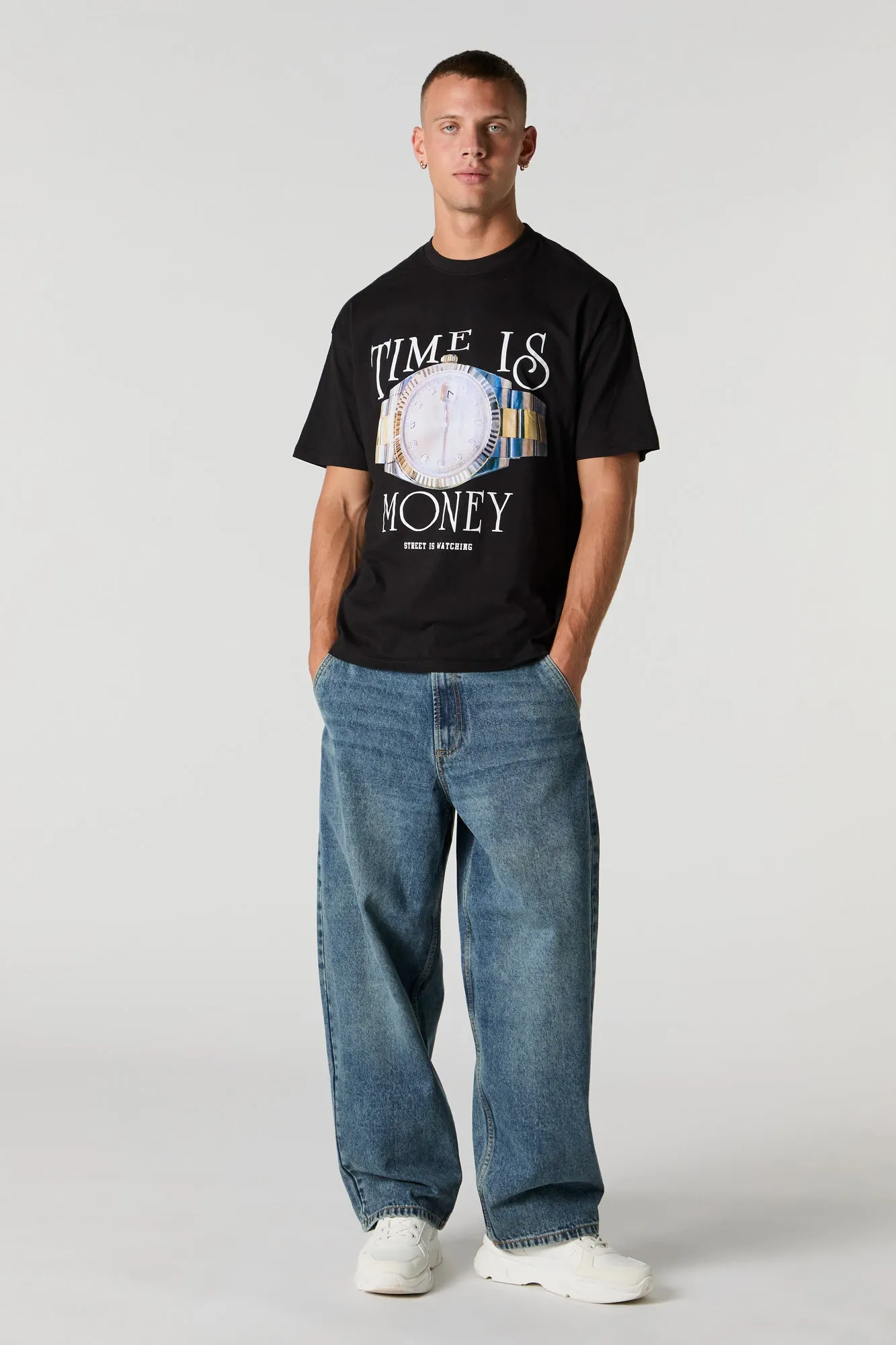 T-shirt à imprimé Time is Money sold by Urban Planet product image thumbnail 3