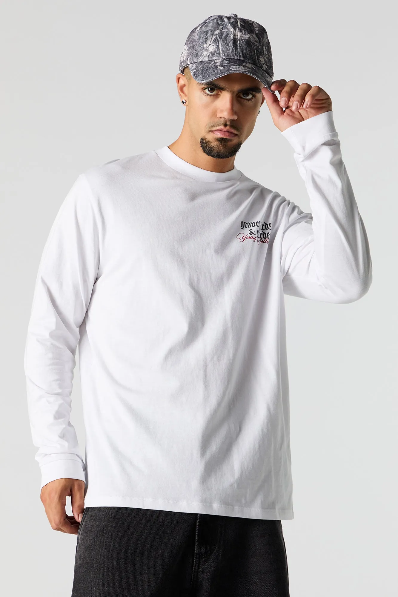 Haut à manches longues avec imprimé Graveyards & Gardens sold by Urban Planet