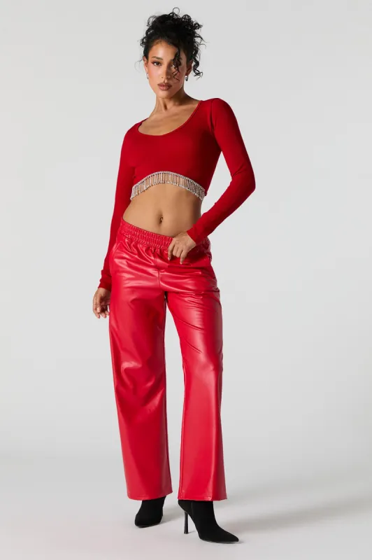 Faux Leather Wide Leg Pant sold by Urban Planet