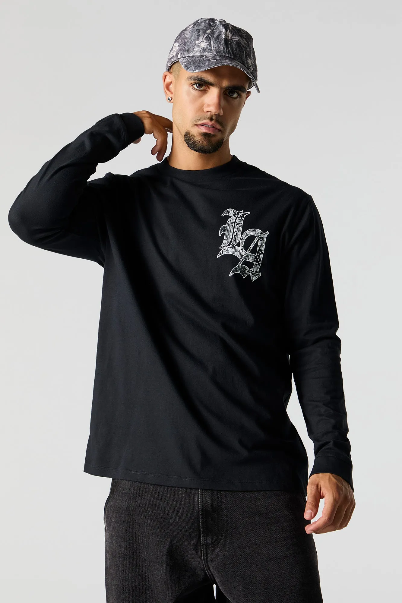 LA Bandana Graphic Long Sleeve Top sold by Urban Planet