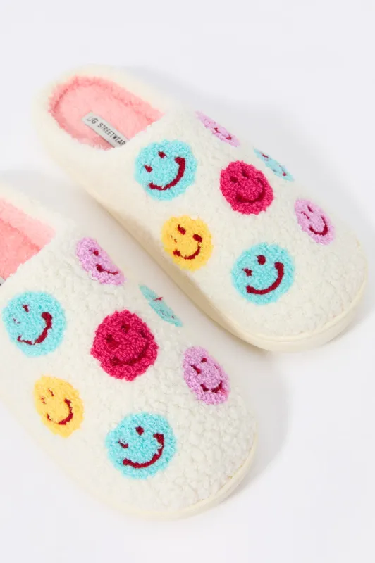 Pantoufles en Sherpa à imprimé Happy Faces sold by Urban Planet