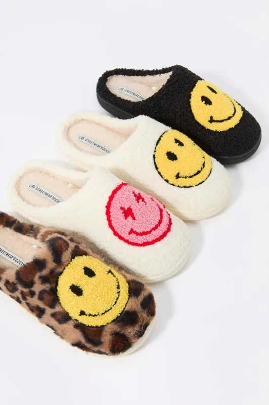Happy Face Sherpa Slipper sold by Urban Planet
