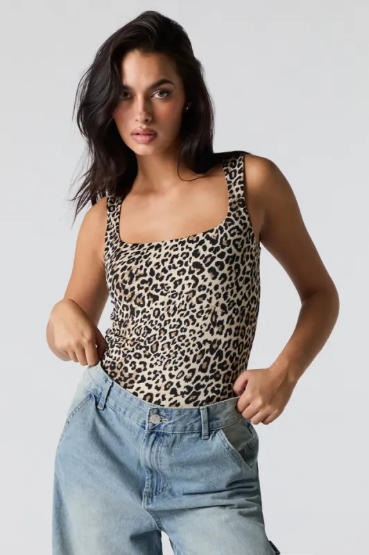 Contour Square Neck Sleeveless Bodysuit sold by Urban Planet