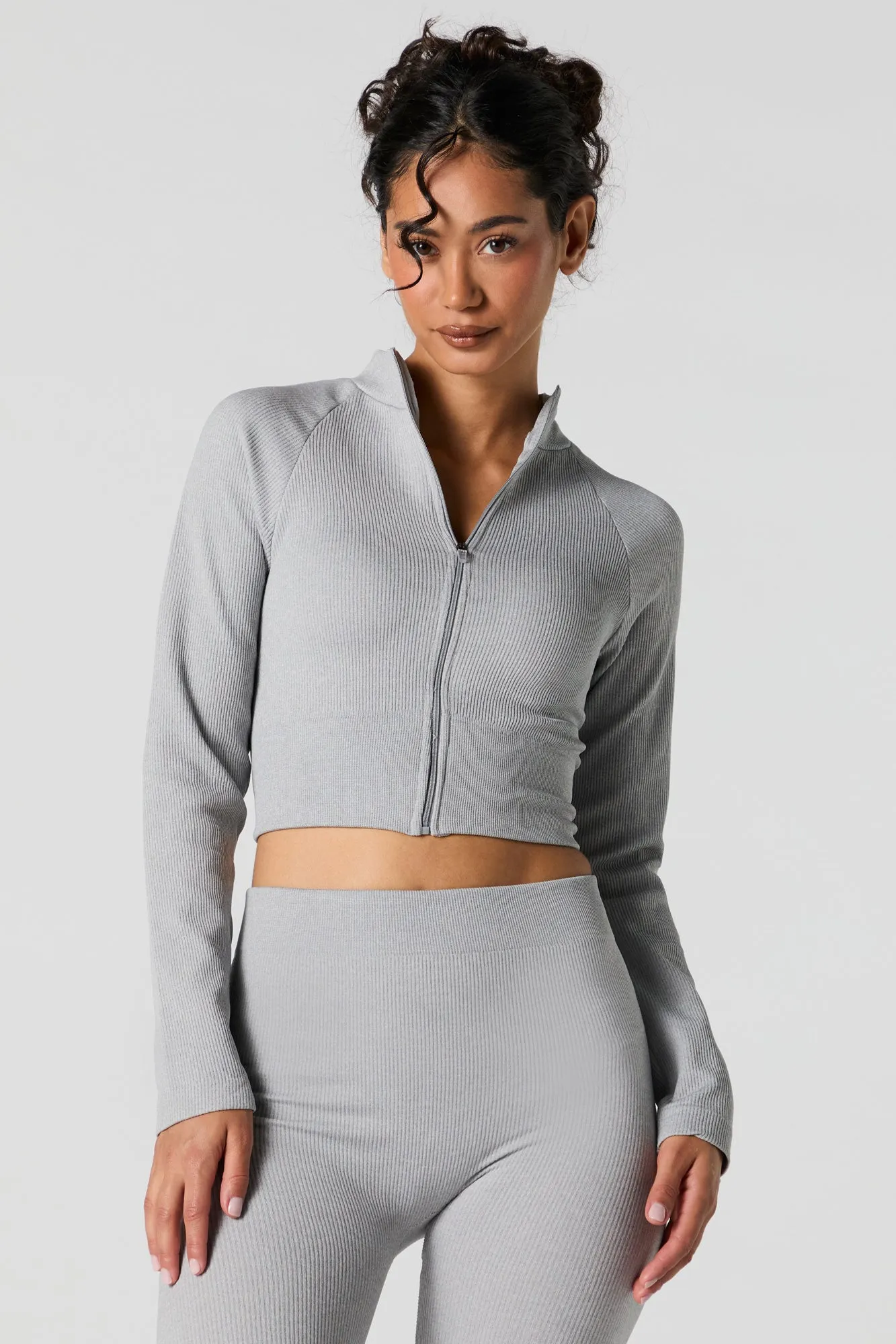 Haut côtelé sans couture à glissière Active sold by Urban Planet product image thumbnail 4