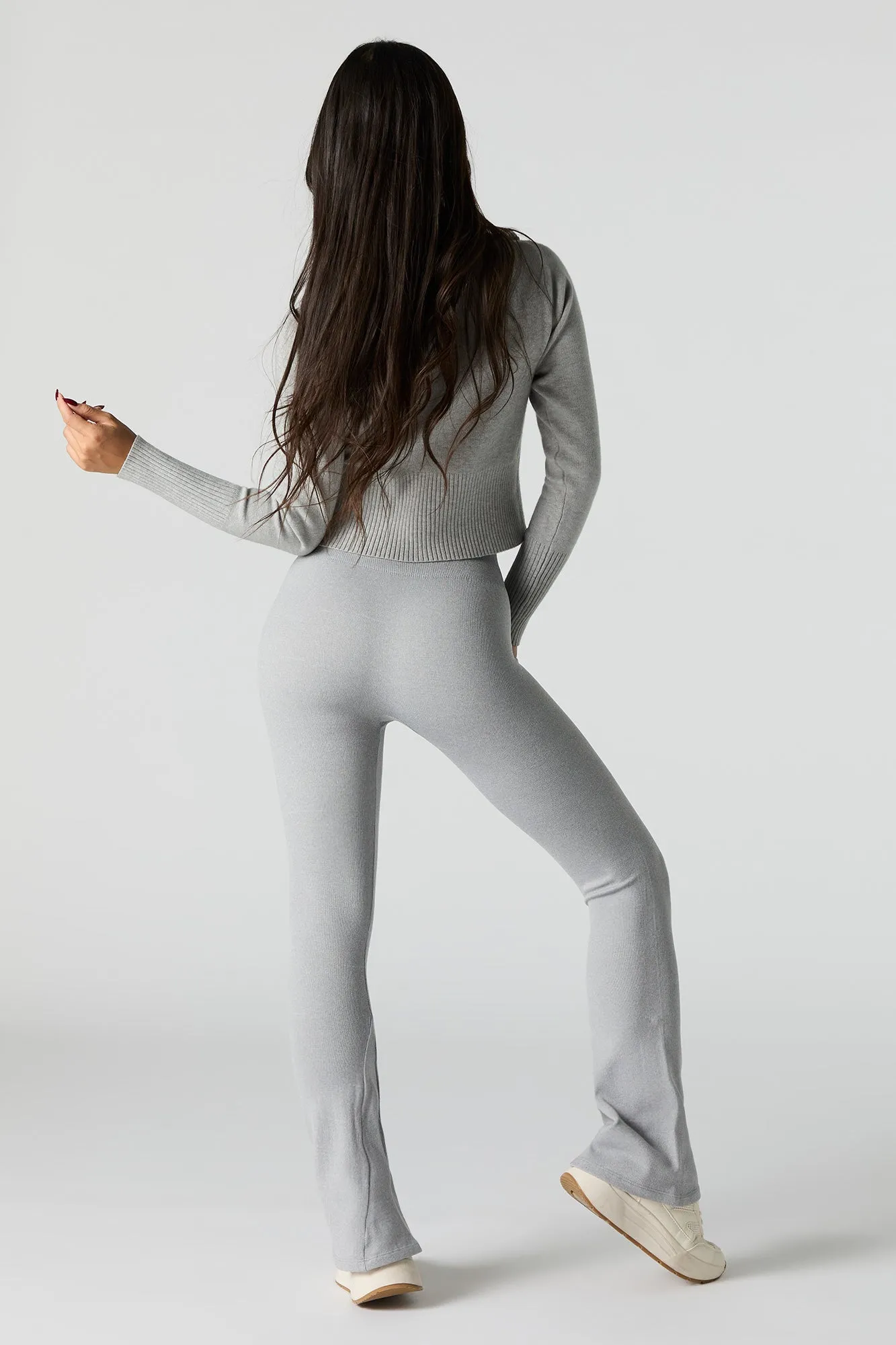 Ribbed Faux Fur Lined Flare Legging sold by Urban Planet product image thumbnail 3