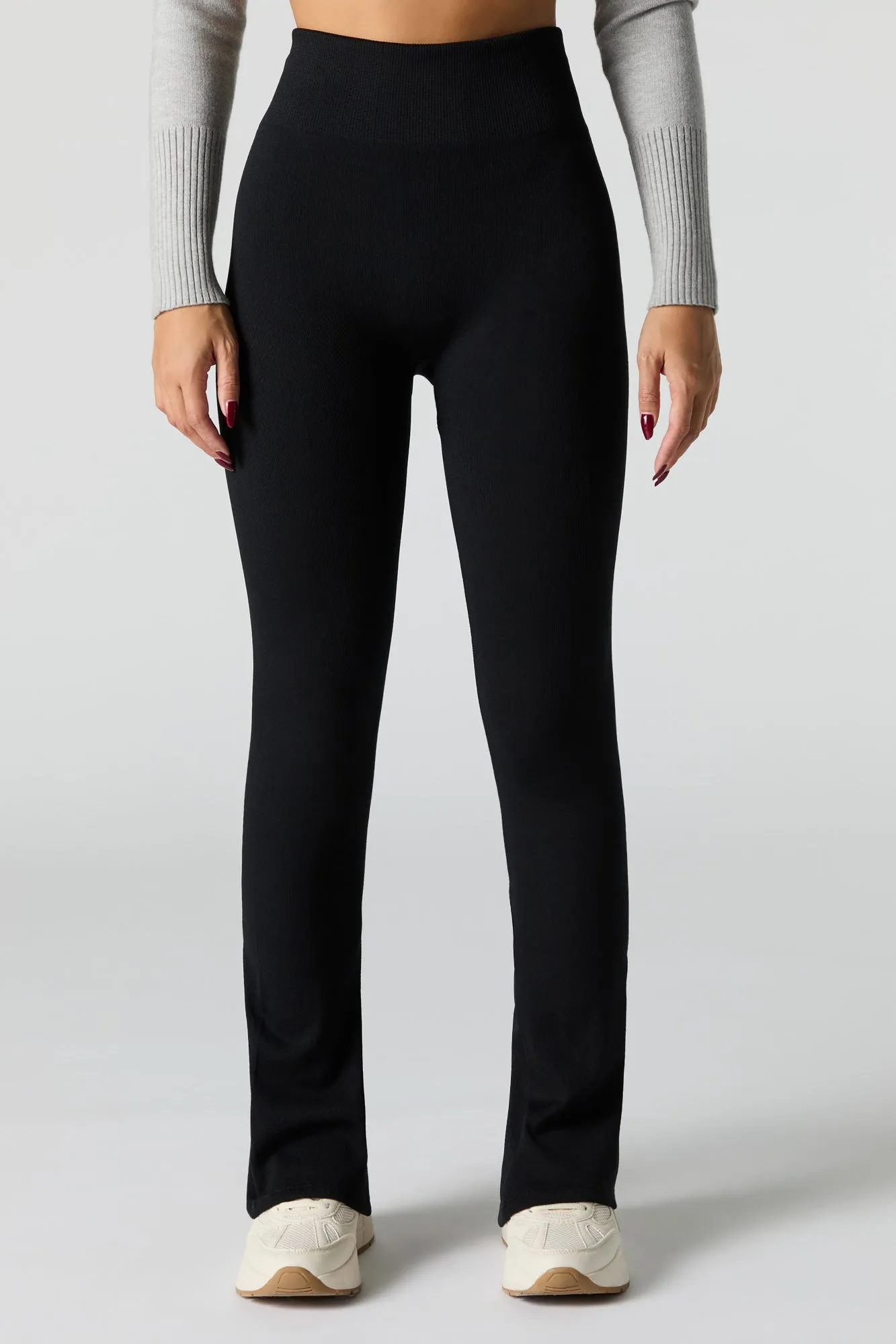 Ribbed Faux Fur Lined Flare Legging sold by Urban Planet product image thumbnail 5