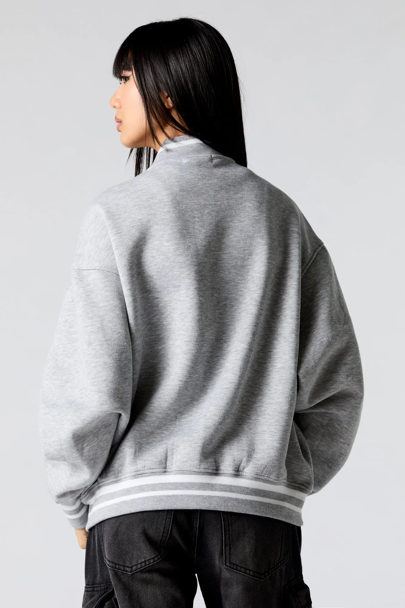 Racing Graphic Fleece Varsity Jacket sold by Urban Planet product image thumbnail 2