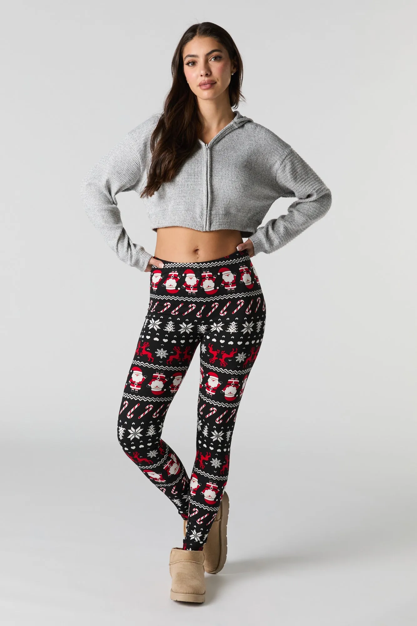 Christmas Print Soft Fleece Legging sold by Urban Planet