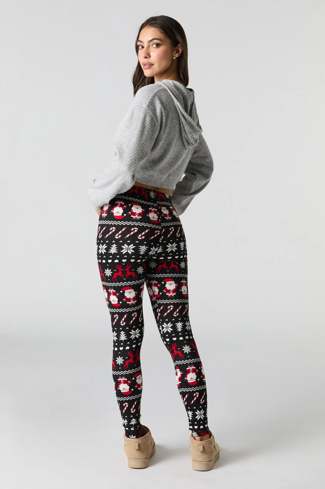Christmas Print Soft Fleece Legging sold by Urban Planet product image thumbnail 3