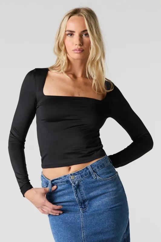 Contour Square Neck Long Sleeve Top sold by Urban Planet