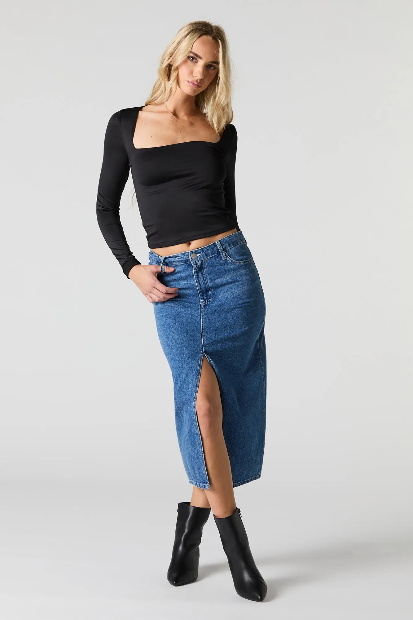 Contour Square Neck Long Sleeve Top sold by Urban Planet product image thumbnail 3