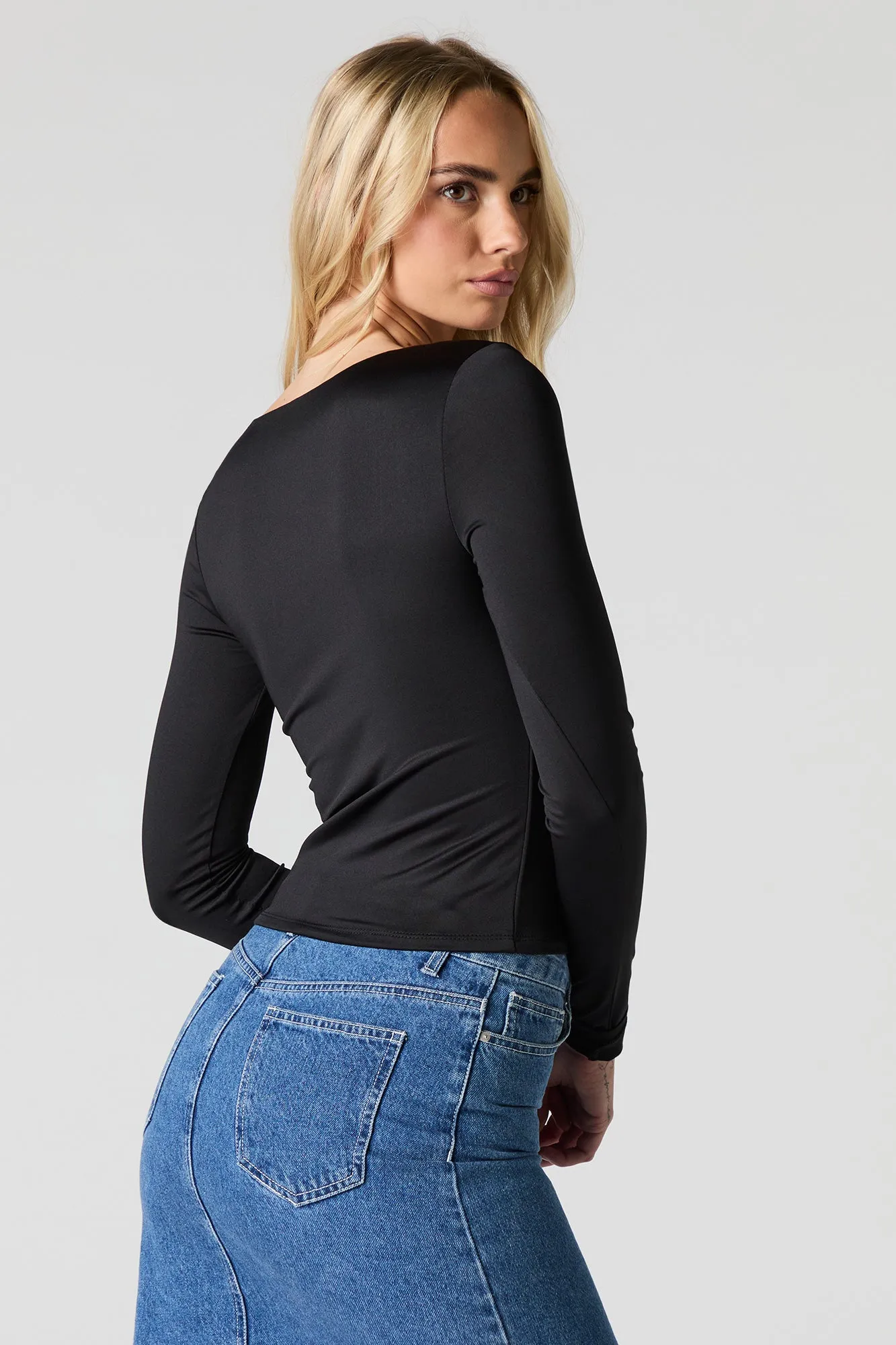 Contour Square Neck Long Sleeve Top sold by Urban Planet product image thumbnail 2