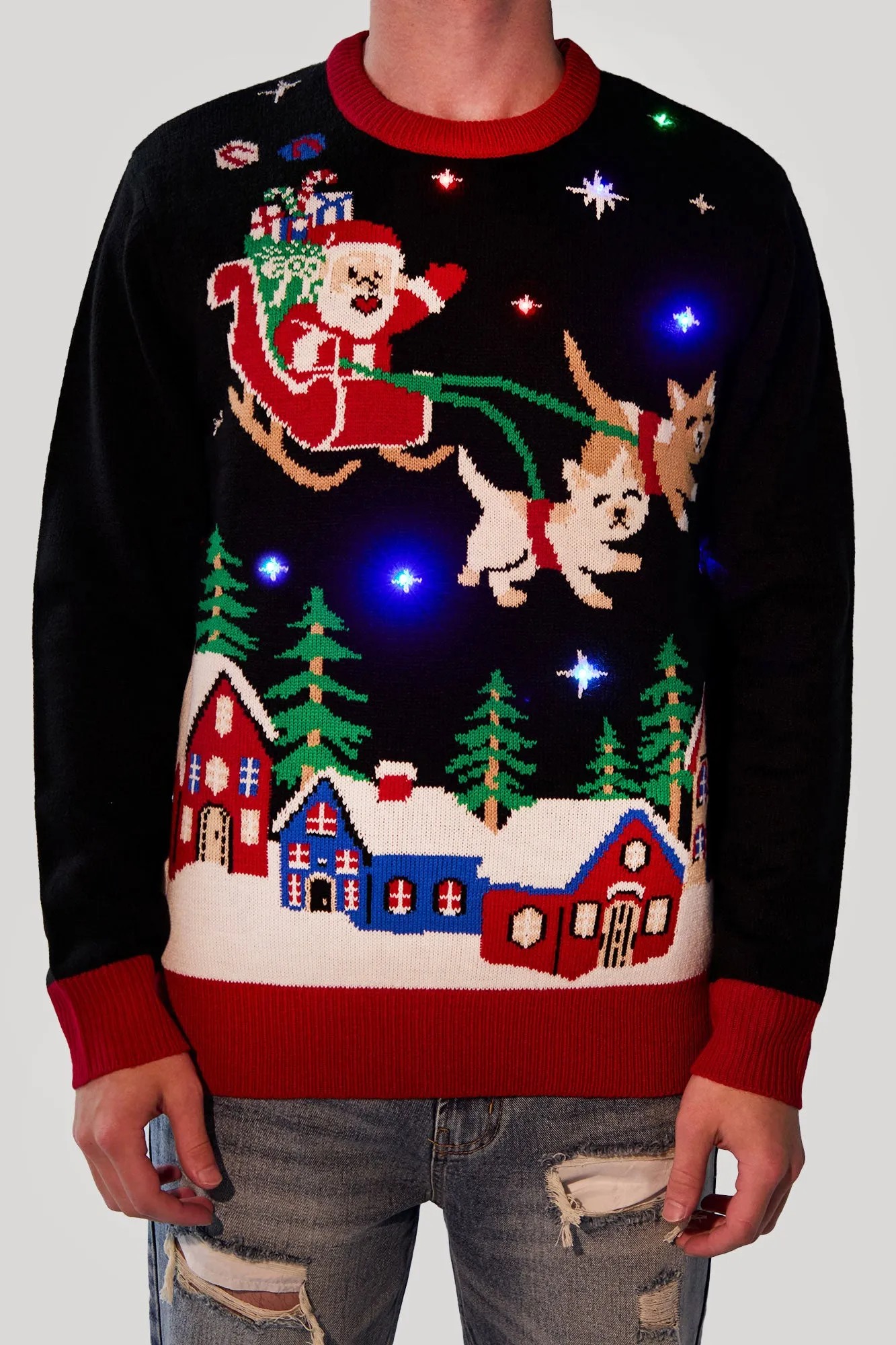 Chandail Hideux Noël à imprimé Starry Night illuminé sold by Urban Planet product image thumbnail 4
