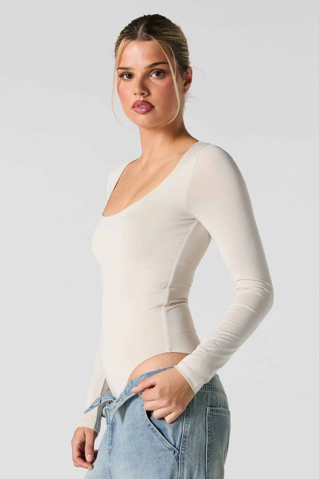 Scoop Neck Long Sleeve Bodysuit sold by Urban Planet product image thumbnail 2