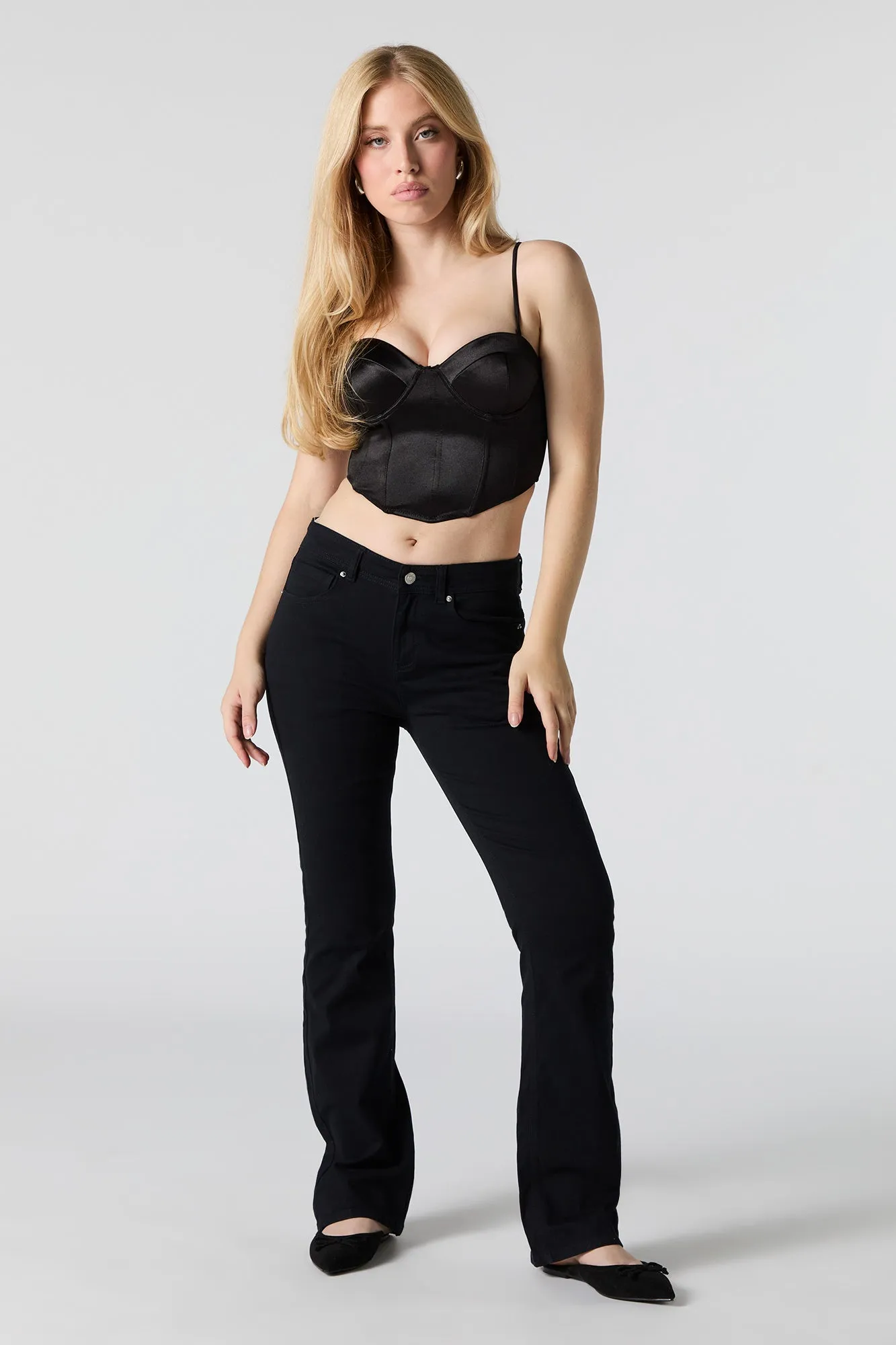 Butterfly Embroidered Pocket Flare Pant sold by Urban Planet