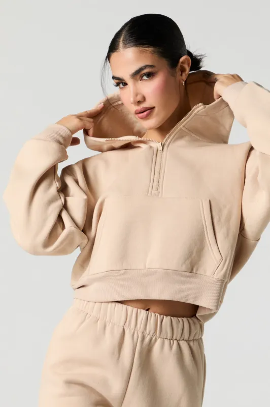 Haut à capuchon en molleton à glissière un quart Active sold by Urban Planet