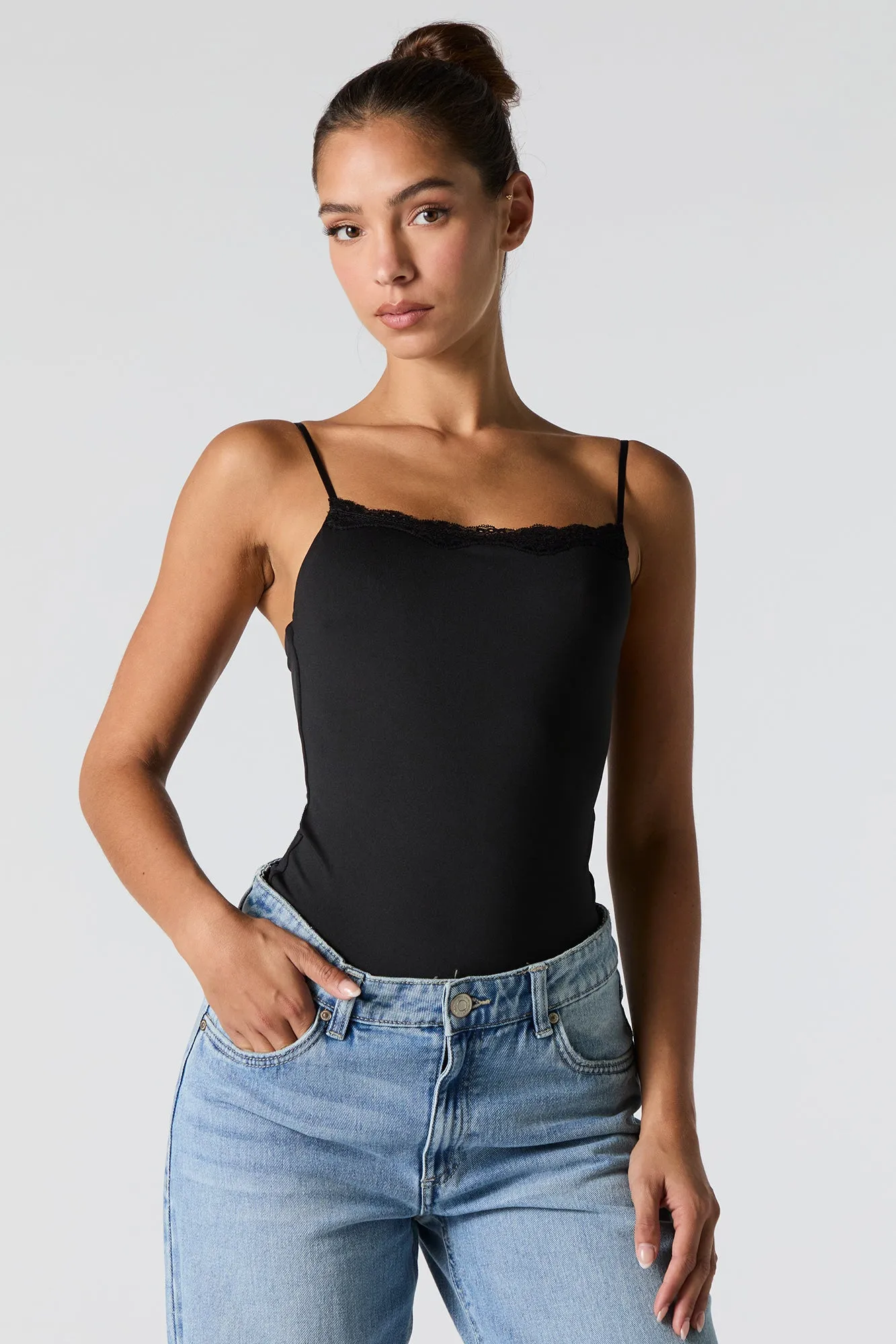 Contour Lace Trim Cami Bodysuit sold by Urban Planet product image thumbnail 5